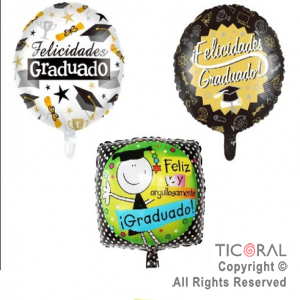 SET DE GLOBOS METALIZADOS EGRESADOS 18